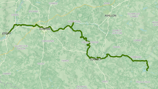 The Diner's Grand Tour Route - Thirteen Nights - Etang-de-Baye to Joigny.