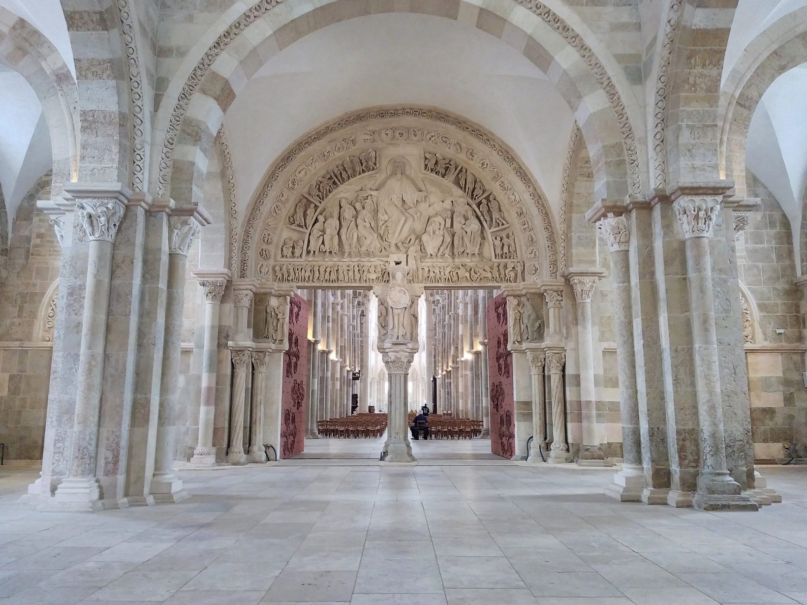 UNESCO listed Vézelay Abbey constructed between 1120 and 1150.